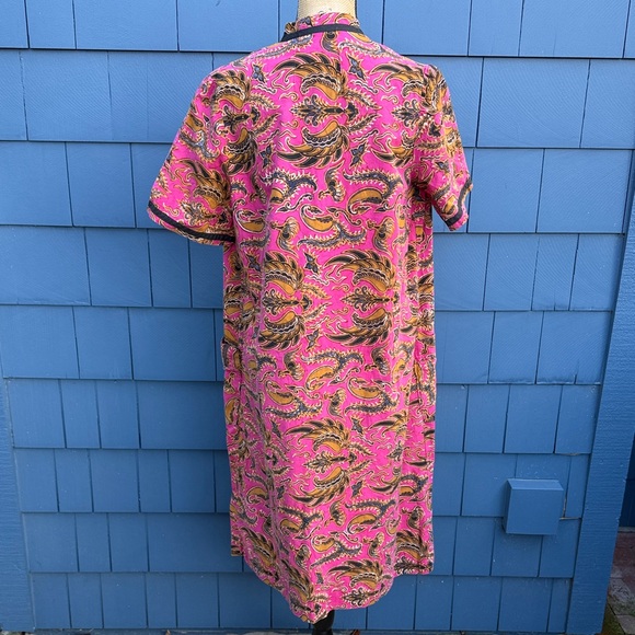Vintage Pink and Gold Patterned Dress handmade house coat tunic - Picture 6 of 10